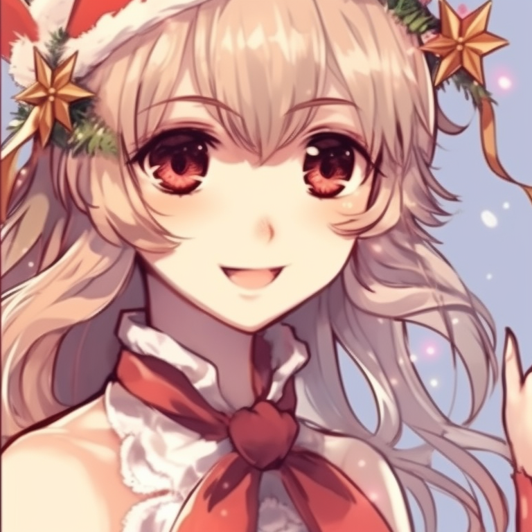 Two characters sharing a candy cane, pastel background and holiday sweaters. creative matching discord christmas pfp options pfp for discord.