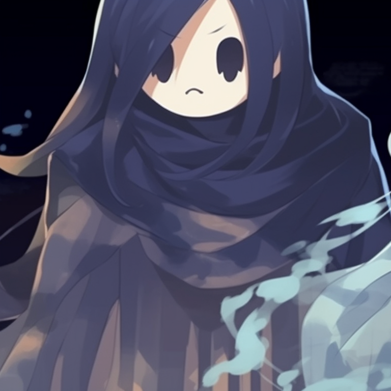 Two ghost characters, classic white sheet design, floating amidst a dark background. matching pfp not cringe halloween theme ghost pfp for discord.