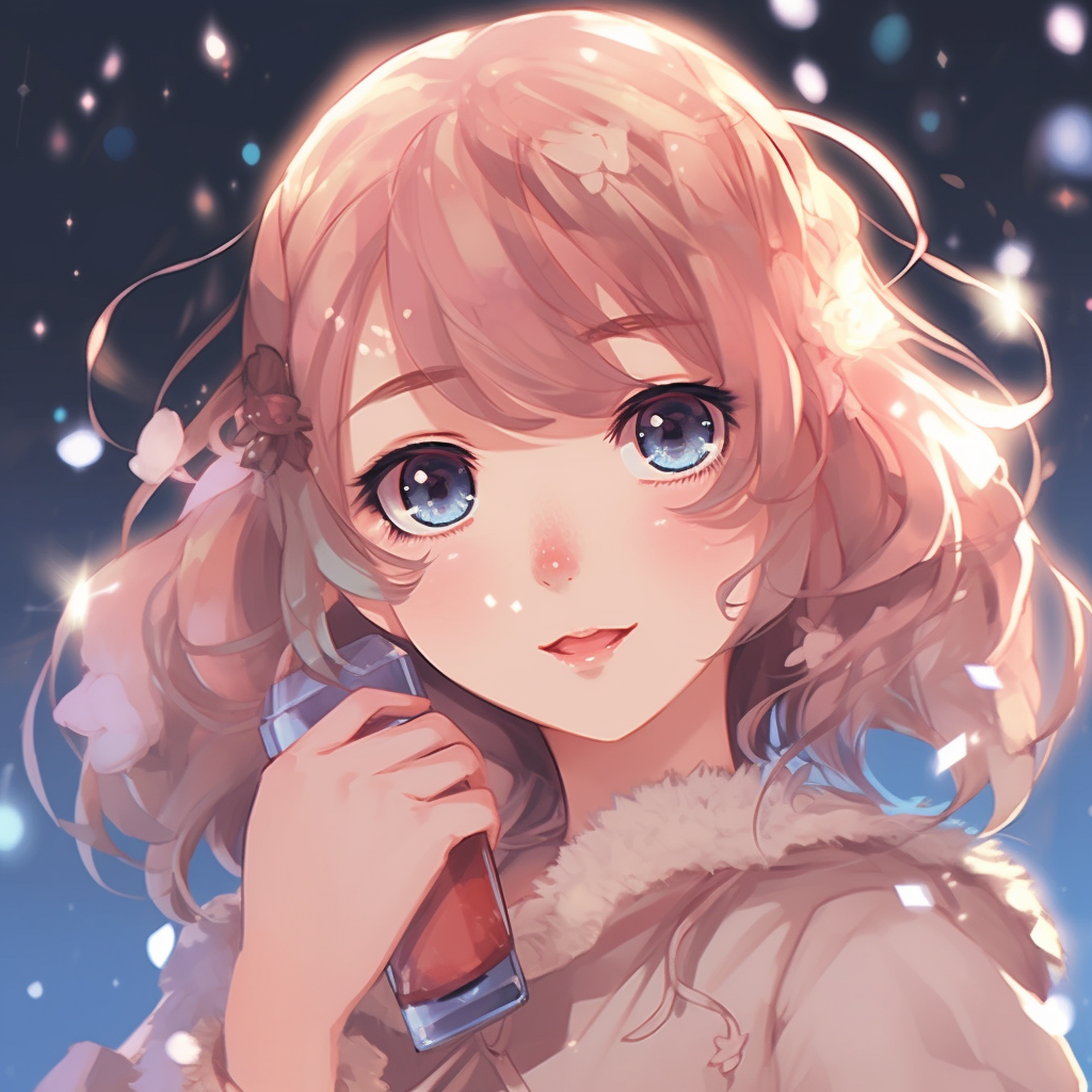 Anime princess adorned in royal regalia, intricate patterns and designs with regal color tones. glamorous kawaii anime pfp choices