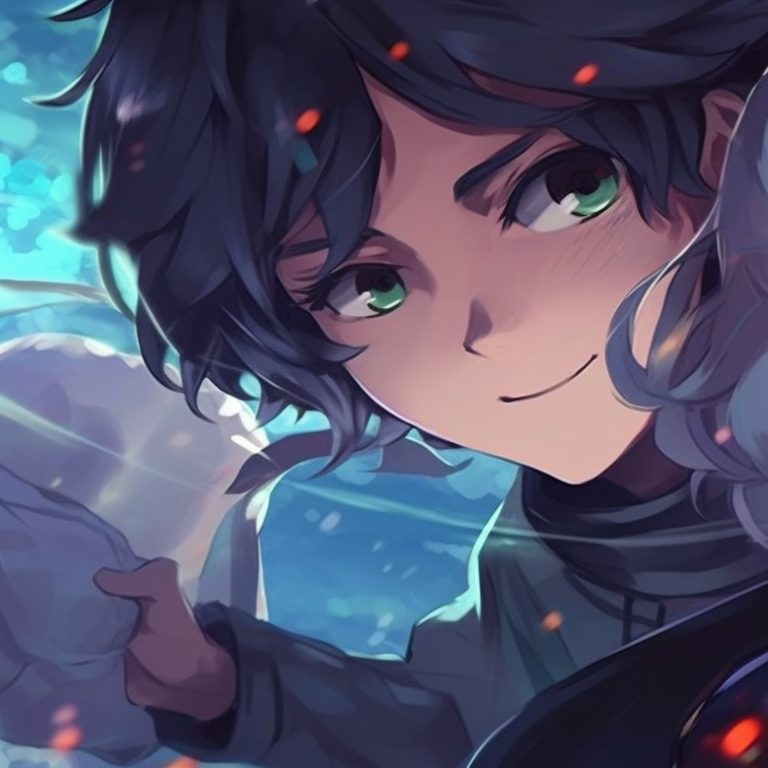 Two characters in battle poses, vivid colors and speed lines, confronting each other. matching pfp for friends in anime style pfp for discord.