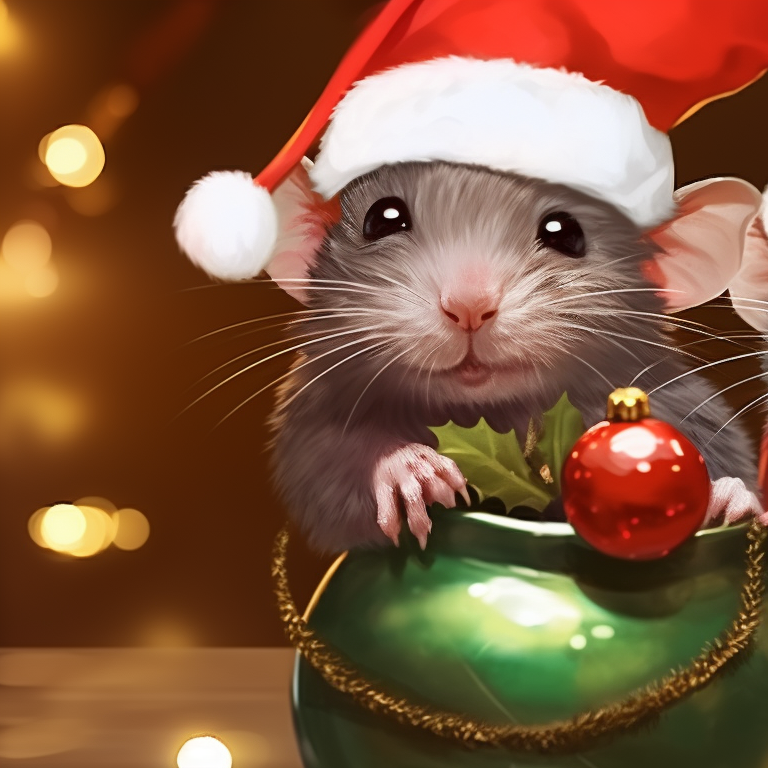 Two friendly rat characters in joyful holiday poses, strong contrast and intense expressions. jolly rat matching christmas pfp pfp for discord.