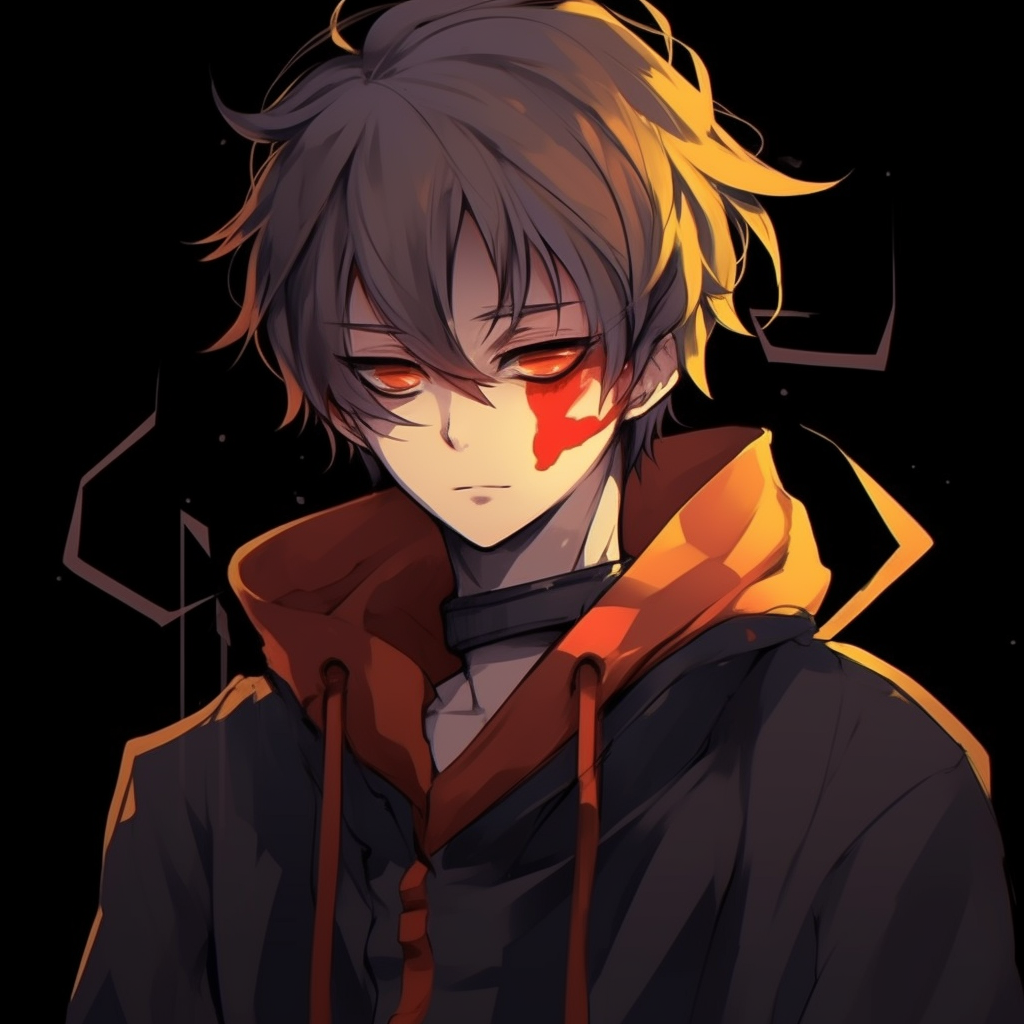 Naruto with a powerful gaze, focus on the eyes and soft shading. anime pfp naruto inspired guys pfp for discord.