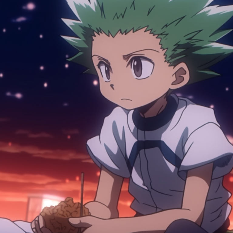 Gon and Killua in sunlight, high saturation and bright colors depicting their camaraderie. gon and killua matching pfp gif pfp for discord.