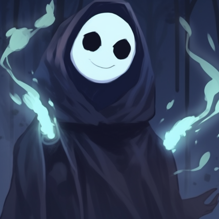 Two haunting characters, dark shaded outlines and faint glow, a sense of impending doom. ghost matching pfp halloween theme ideas pfp for discord.