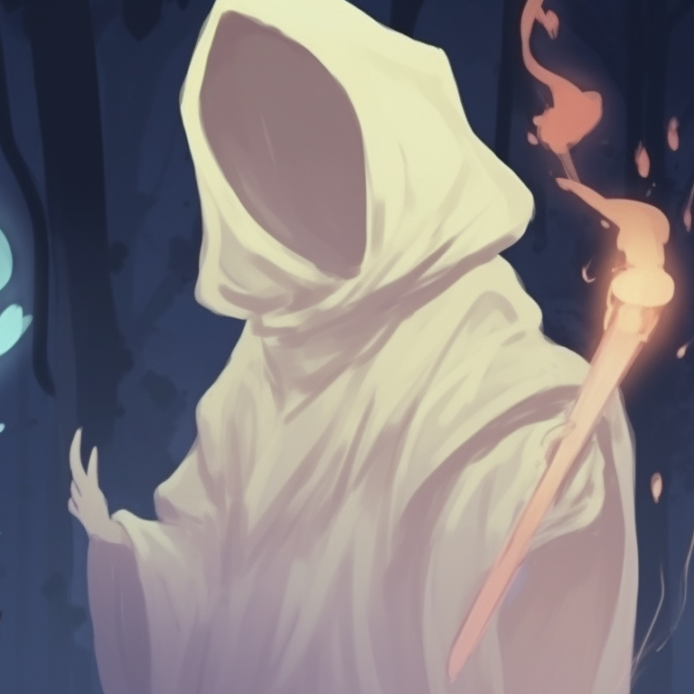 Two haunting characters, dark shaded outlines and faint glow, a sense of impending doom. ghost matching pfp halloween theme ideas pfp for discord.