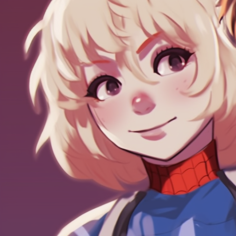 Miles and Gwen, semi-realistic style, standing side by side with confident expressions. artistic miles and gwen matching pfp pfp for discord.