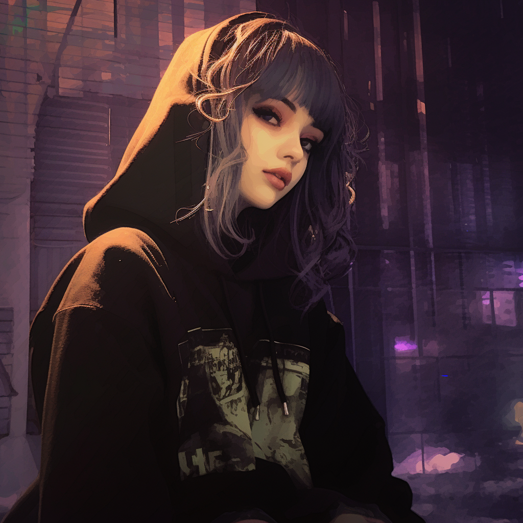 Grunge Anime profile showcasing low lighting and muted colors. trends in grunge aesthetic pfp pfp for discord.