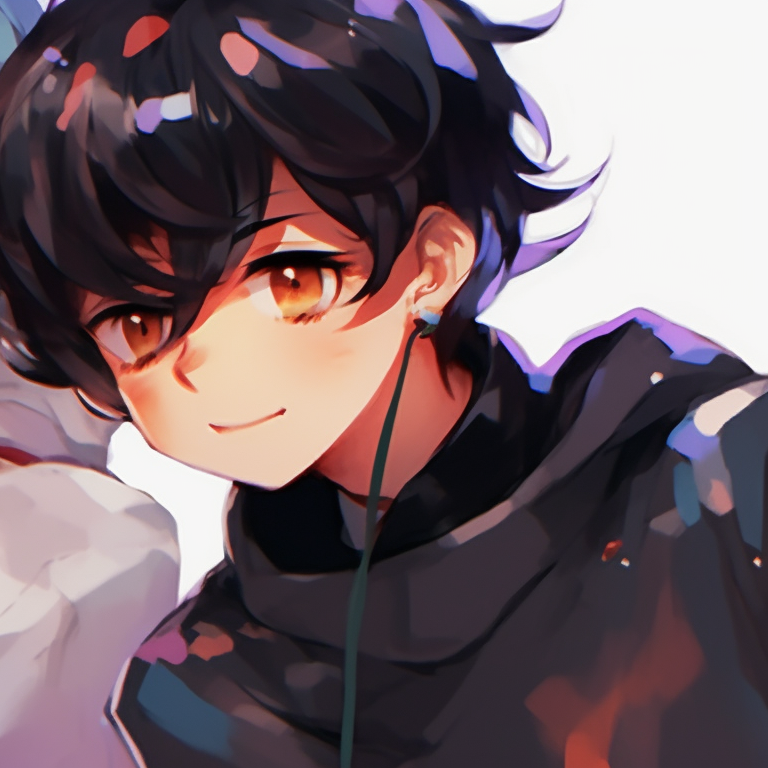 Characters in casual clothes, engaging in lively banter, simplistic art with warm shades cute matching pfp in anime genre pfp for discord.