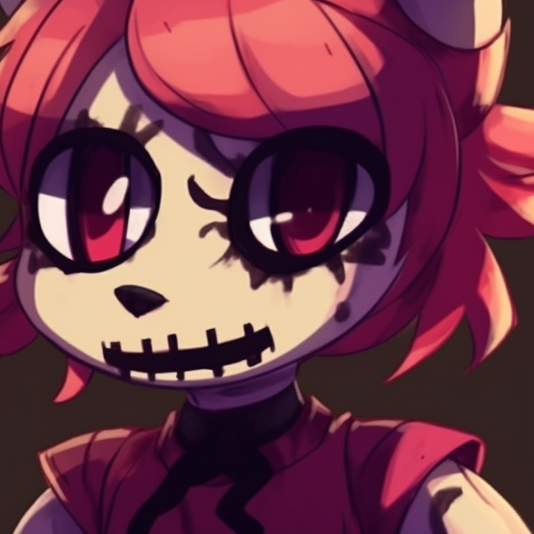 Two characters in a mirror image, high contrast with both dark and bright colors. awesome fnaf pfps to match pfp for discord.