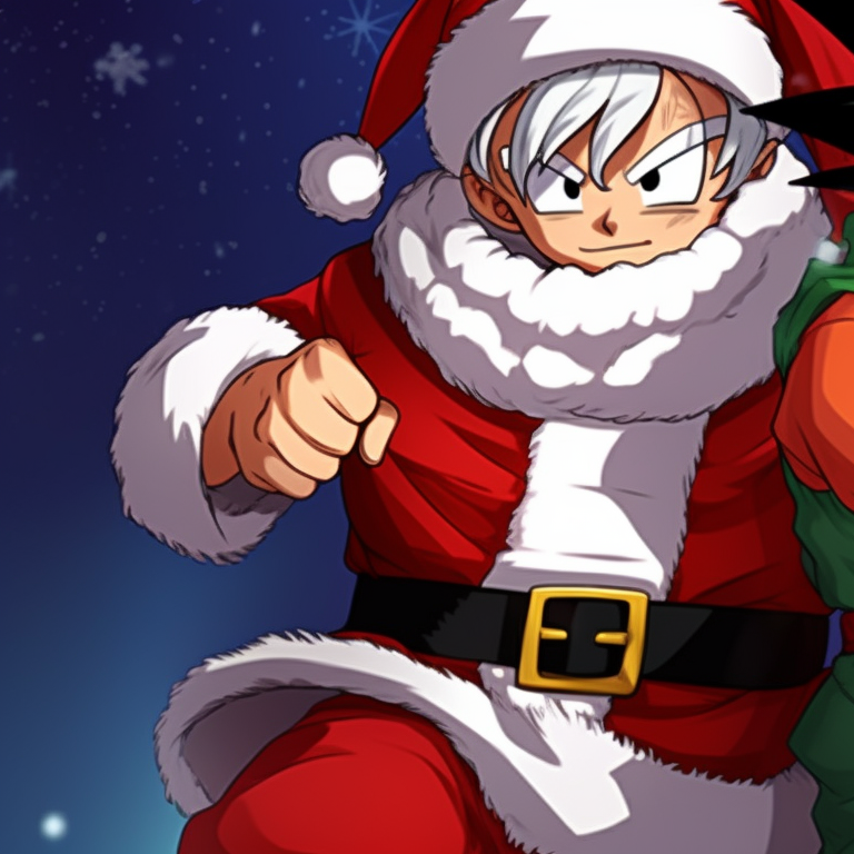 Two characters, pastel shades, soft textures, showcasing dragon ball ornaments. top matching christmas dragon ball pfp themes pfp for discord.