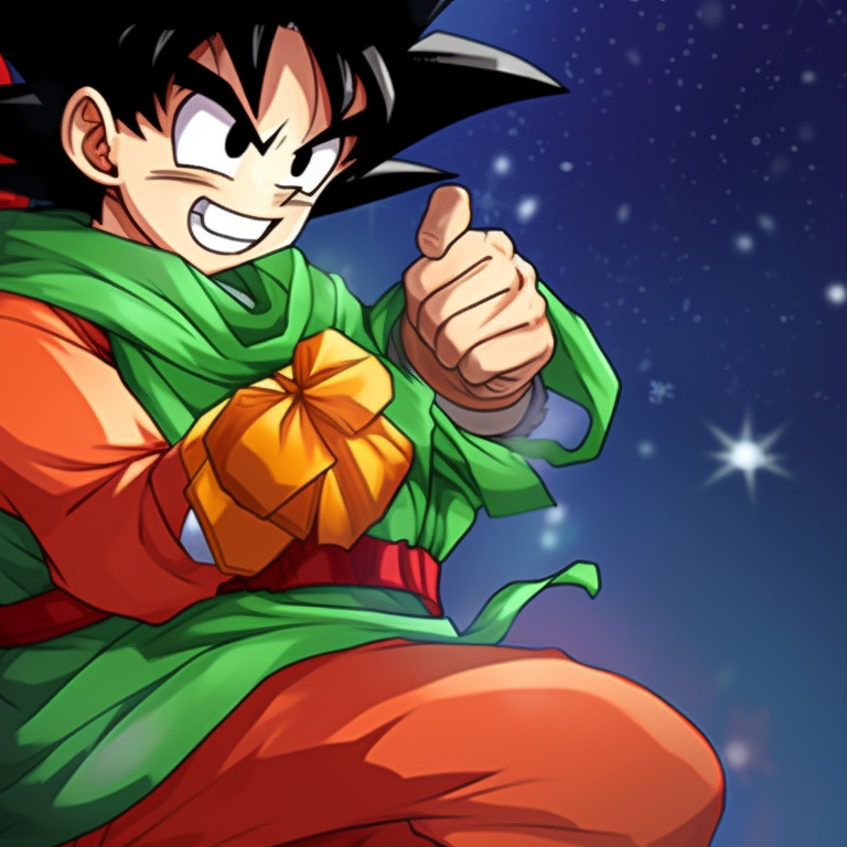 Two characters, pastel shades, soft textures, showcasing dragon ball ornaments. top matching christmas dragon ball pfp themes pfp for discord.