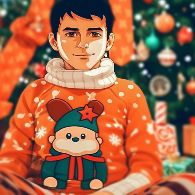 Two characters with Santa hats, cartoonish style and prominent red and white colors. stylish preppy christmas pfp matches pfp for discord.