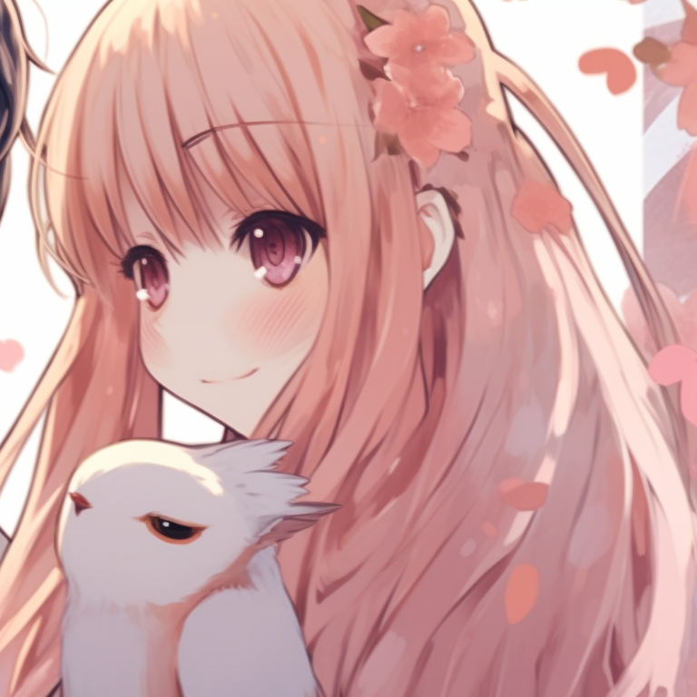 Two characters in dusk settings, purple hues and graceful silhouette. anime pfp matching of lovebirds pfp for discord.