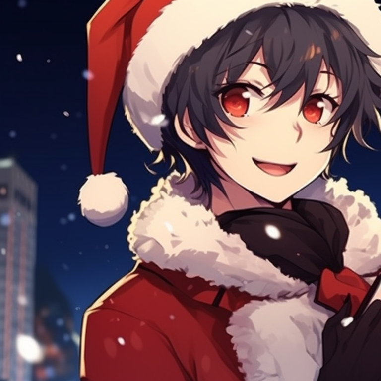 Two characters at a festive banquet, rich food detailing and lively expressions. cool christmas matching discord pfp inspiration pfp for discord.