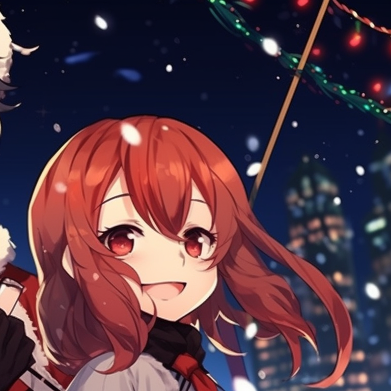 Two characters at a festive banquet, rich food detailing and lively expressions. cool christmas matching discord pfp inspiration pfp for discord.