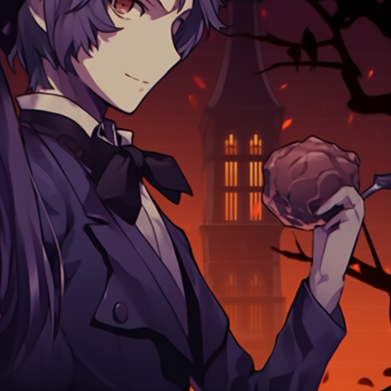 Silhouettes of two characters against a full moon, deep shadows and bold lines. non anime matching halloween theme profiles pfp for discord.