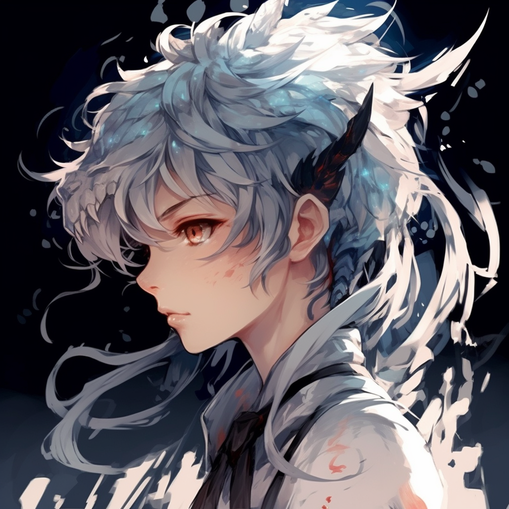 Close-up of Dragon Girl, detailing the dragon scales and vivid colors. cool pfp fantasy anime pfp for discord.