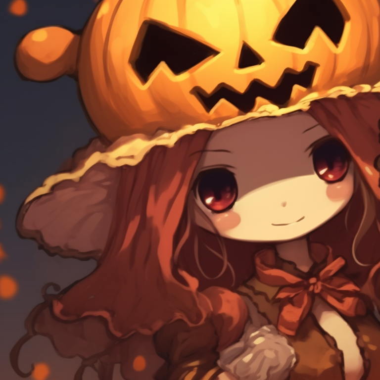 Identical characters in matching Christmas outfits, clear lines and candied colors. innovative matching christmas pfp pumpkin illustrations pfp for discord.