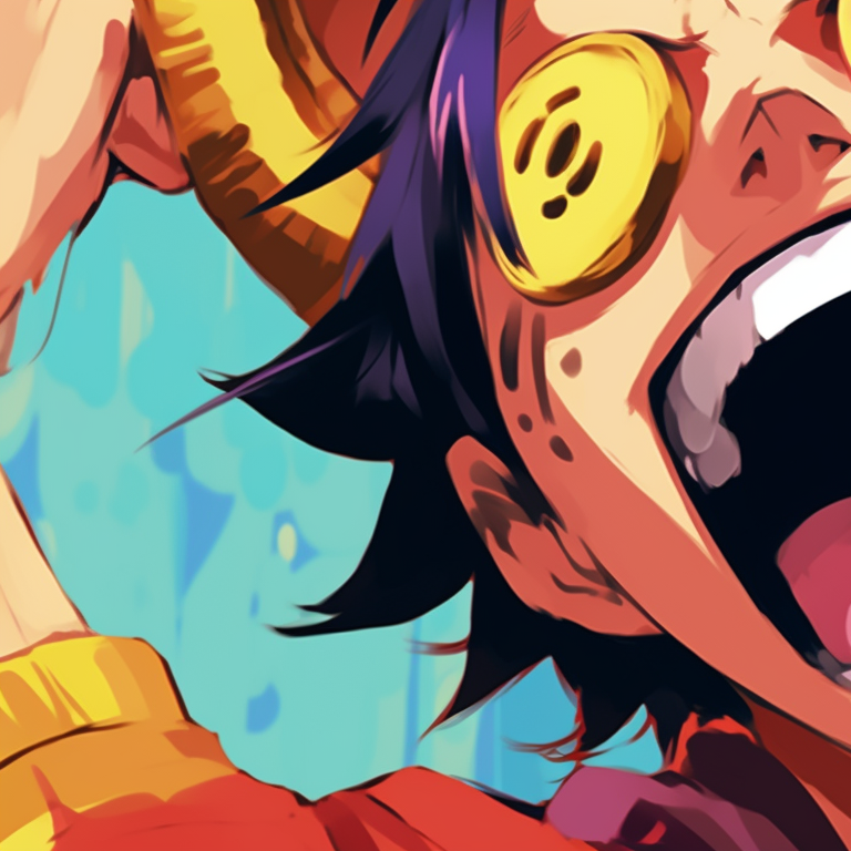 Two characters under a starry sky navigation star, cool colors and elegantly simple lines. one piece matching pfp characters pfp for discord.