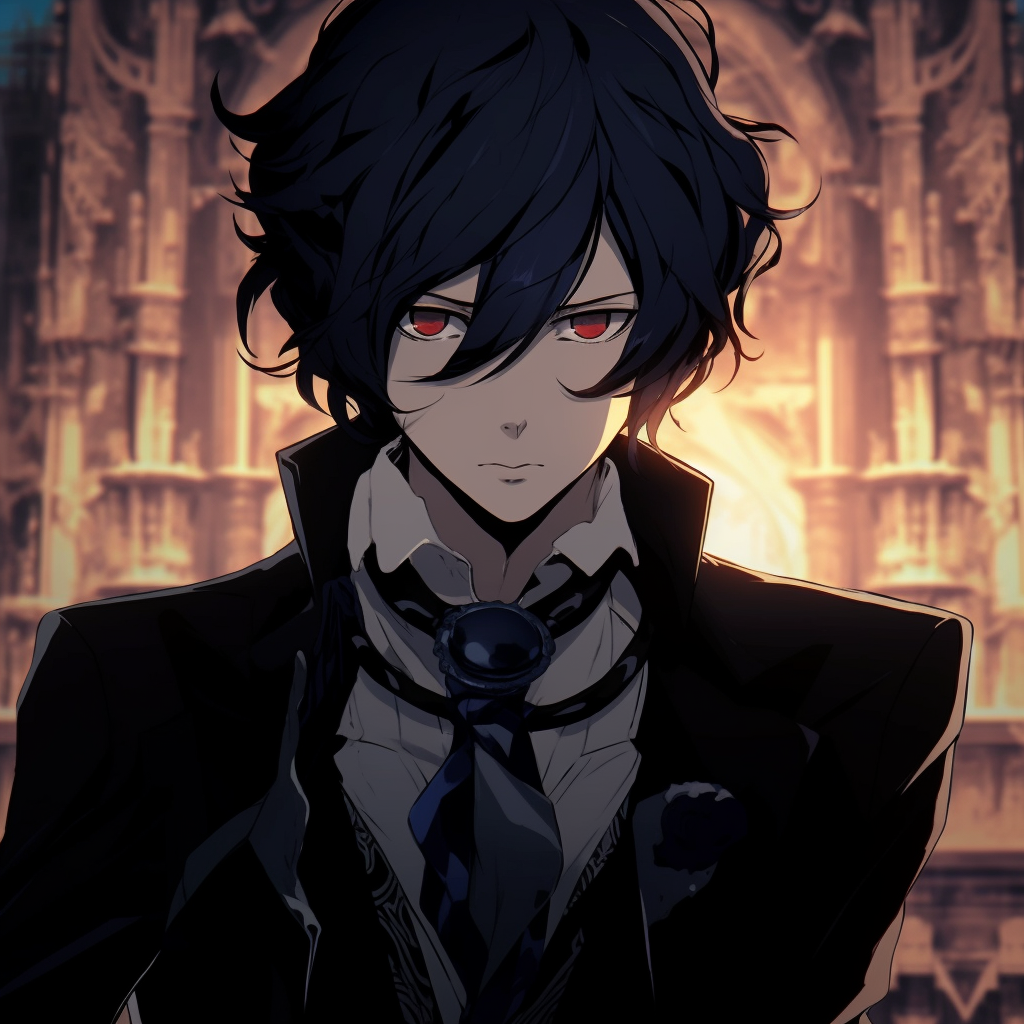 Sebastian Michaelis in his butler outfit, gothic art style and ornate detailing. manga anime guys pfp pfp for discord.