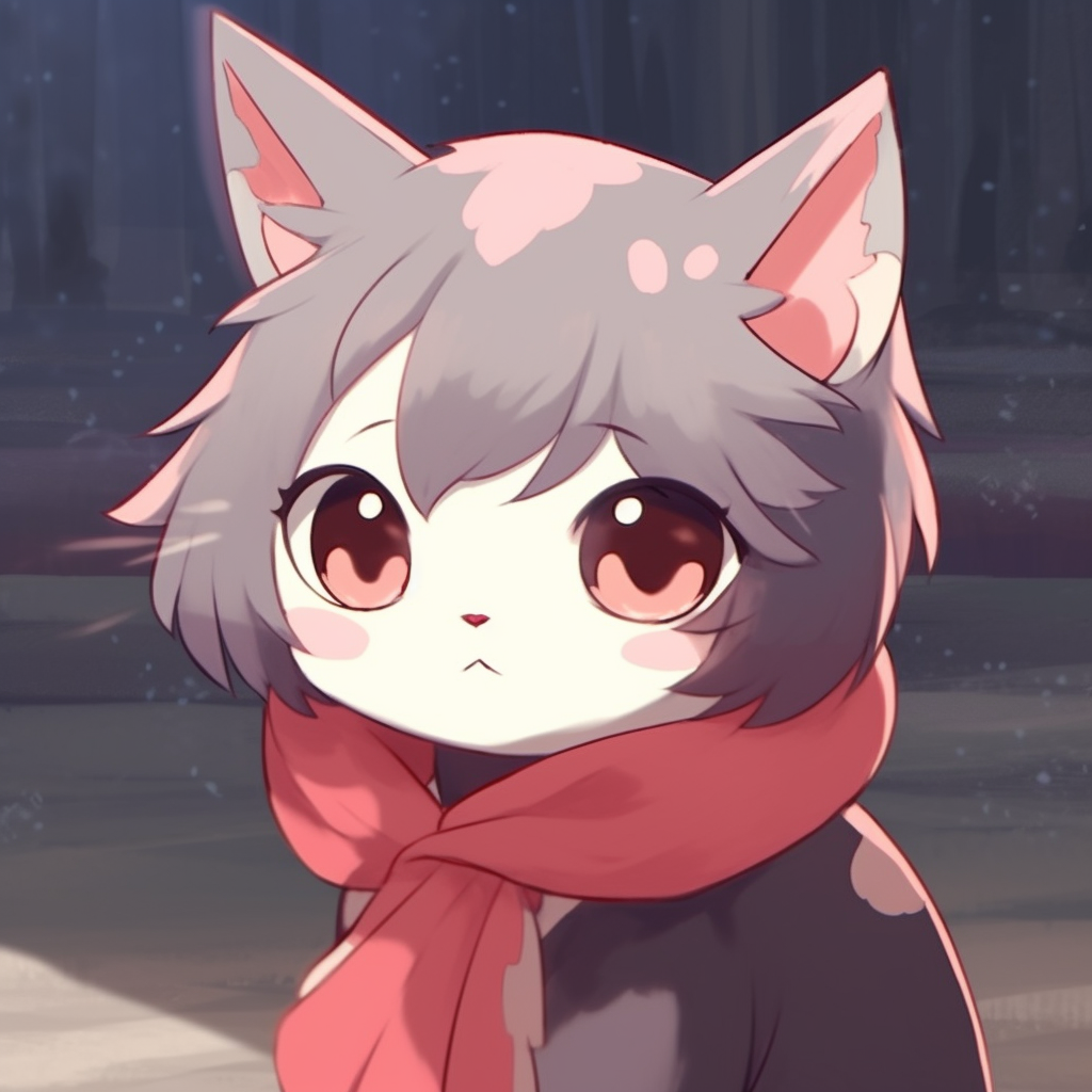 Close-up of a cat girl, showcasing detail in her eyes and the texture of her hair. superb anime cat pfp ideas