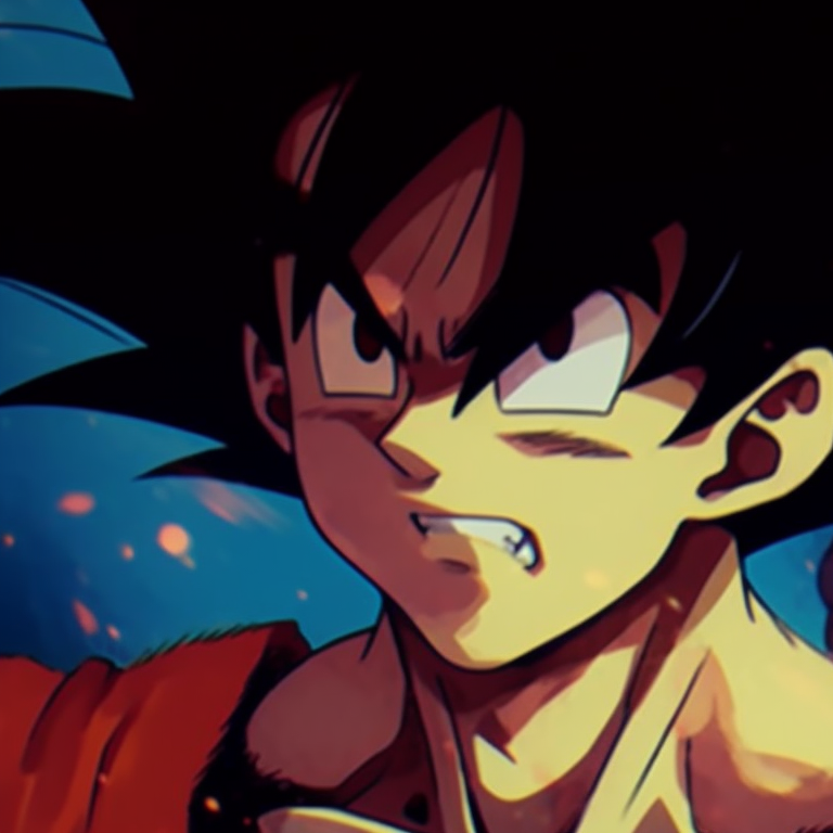 Two characters in a loving gaze, pastel colors and soft shading, convey a sense of enduring romance. goku and chichi matching portraits pfp for discord.