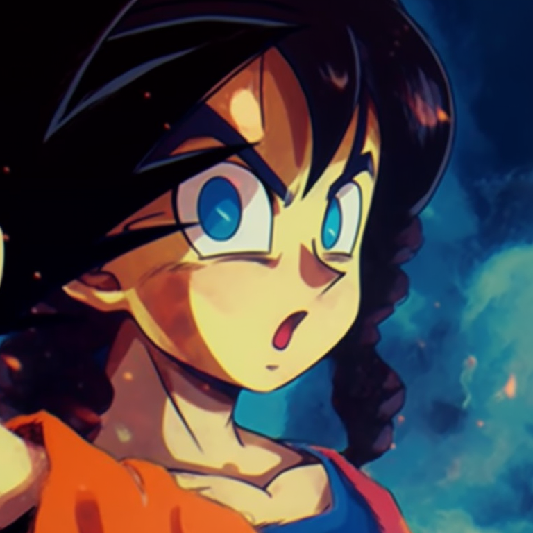 Two characters in a loving gaze, pastel colors and soft shading, convey a sense of enduring romance. goku and chichi matching portraits pfp for discord.