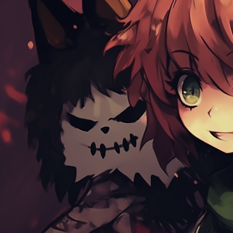 Jiro and Kaminari in chilling outfits, dynamic poses, bright background. mha matching pfp halloween theme group suggestions pfp for discord.