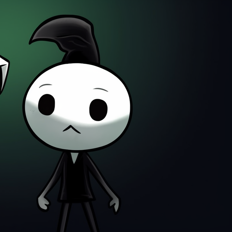 Stickman characters in a haunted house setting, one looking scared and the other excited, detailed creepy background and orange Halloween hue. animated stickman pfp for halloween pfp for discord.