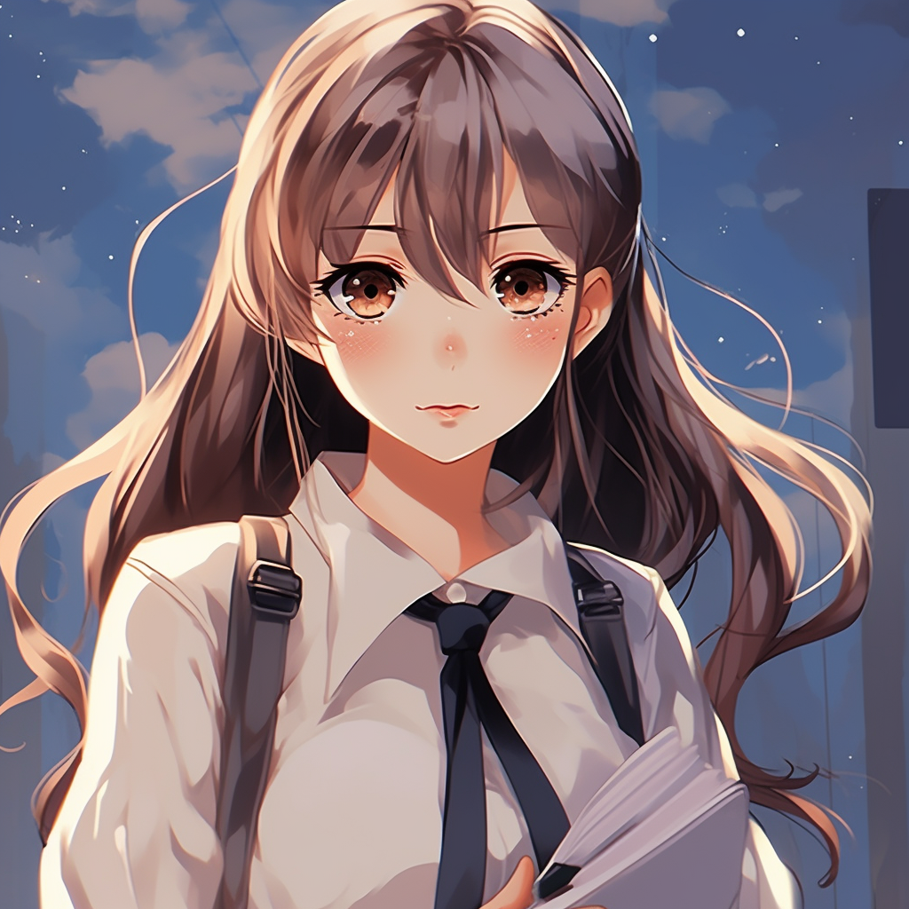 Delighted anime girl twirling, with pastel shades and fluid motion. anime gif pfp dynamic