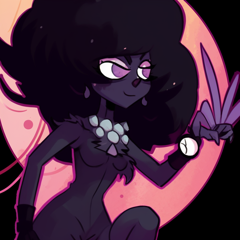 Close up of two characters with Halloween intrigue, darker color scheme and intense gaze. steven universe halloween special icons pfp for discord.