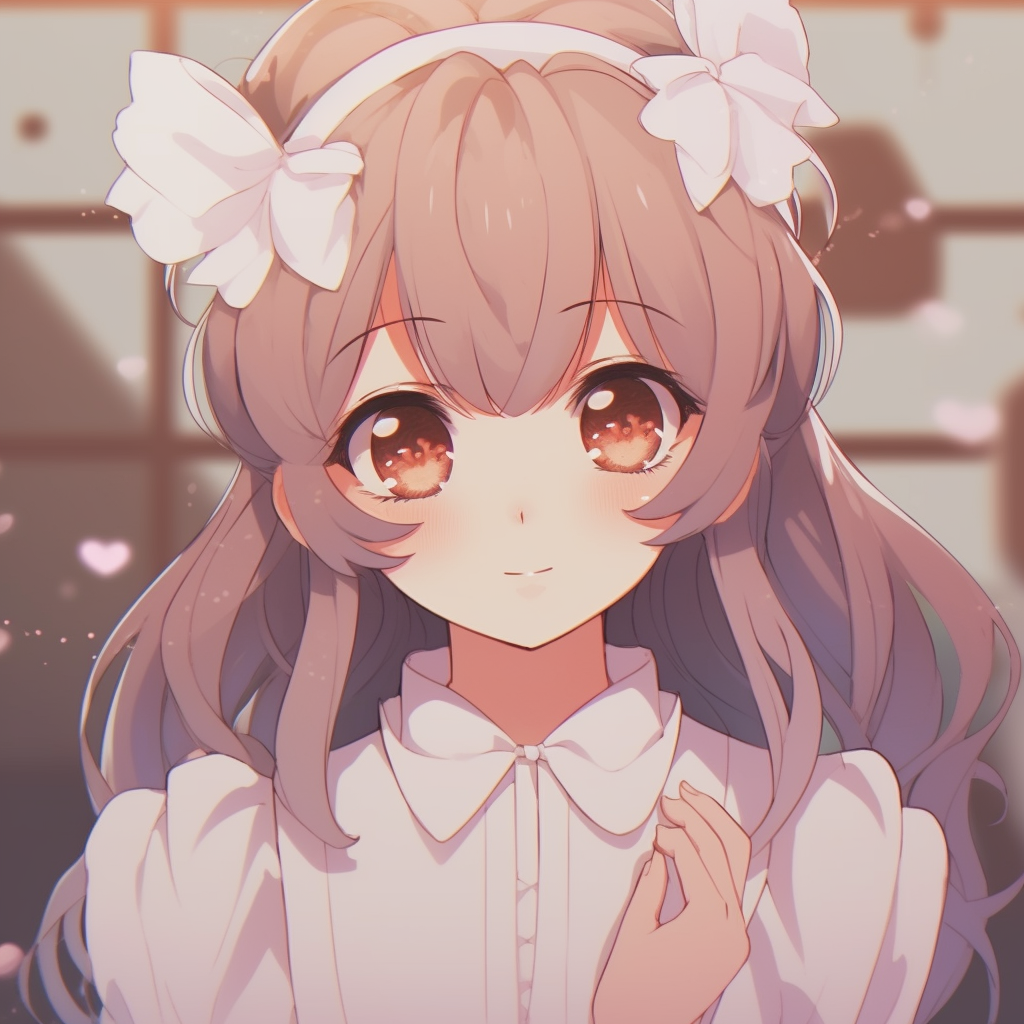 Cute anime girl dressed as a maid with detailed costume. aesthetic cute anime pfp for all pfp for discord.