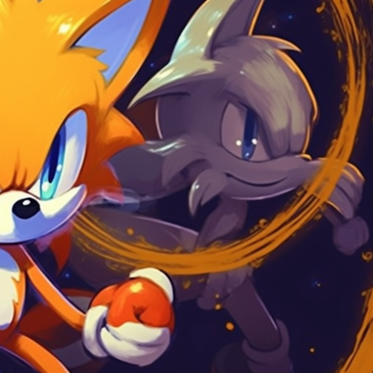 Sonic and Tails, depicted as ghouls with devilish grins, surrounded by an unsettling atmosphere and eerie lighting. spooky sonic and tails matching pfp pfp for discord.