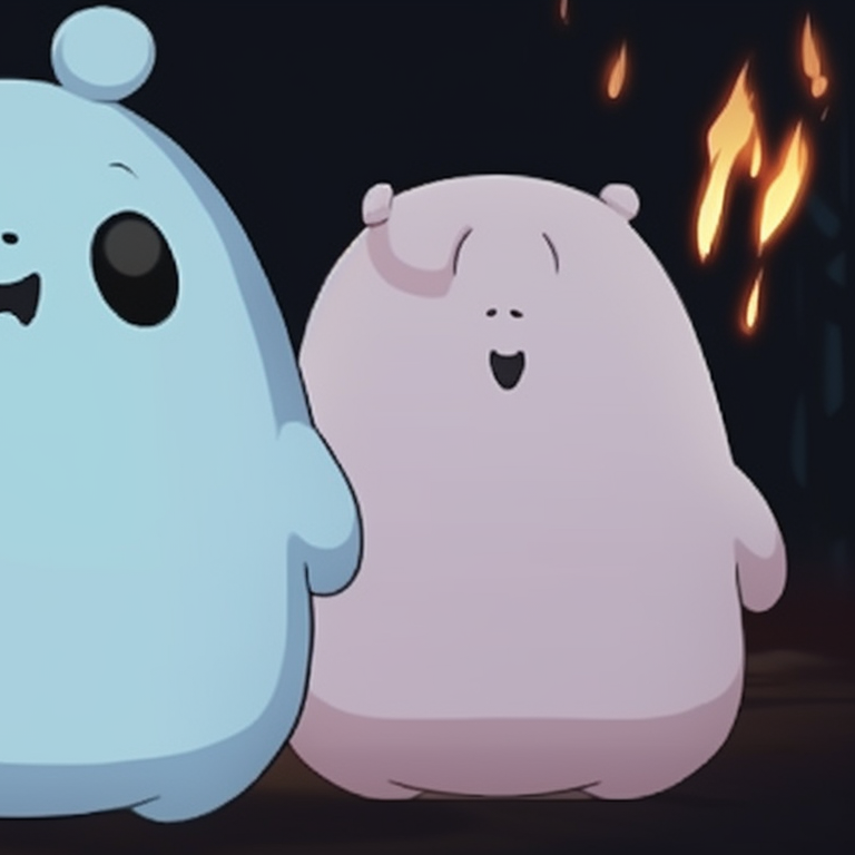 Panda and Ice Bear in adorable monster costumes, sharp detailing and soft pastels. cute we bare bears matching halloween pfp ideas pfp for discord.