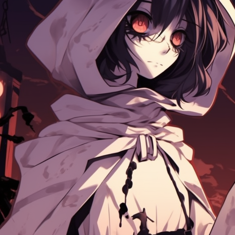 Two characters dressed as angels, glimmering halo effects around them, set against a twilight backdrop. anime halloween matching pfp themes pfp for discord.