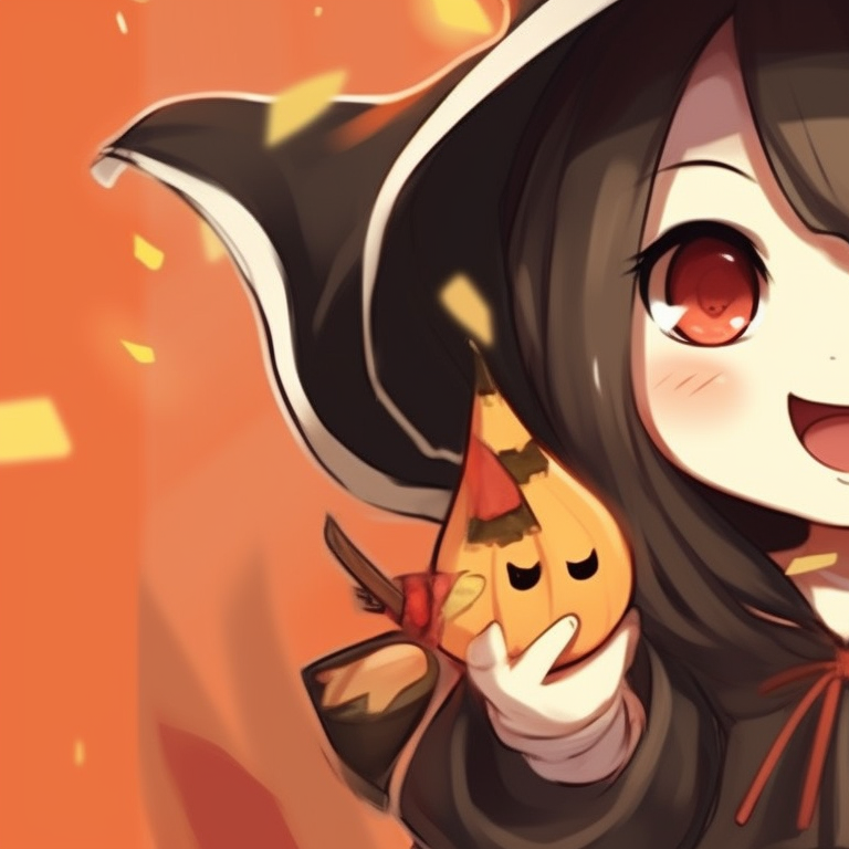 Characters in matching candy corn costumes with a bright, cartoony style. adorable halloween theme - best friend matching pfp pfp for discord.