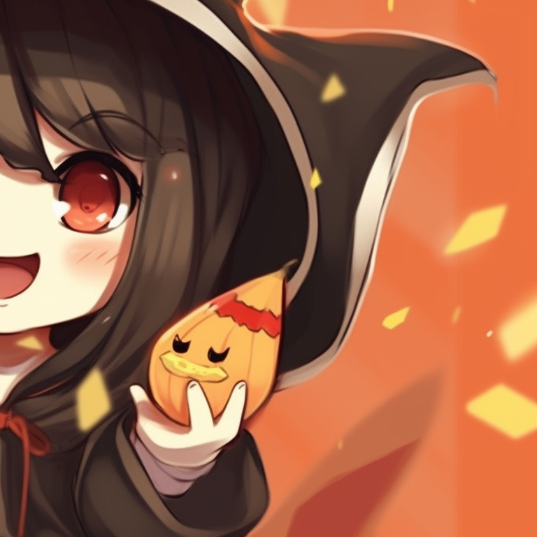 Characters in matching candy corn costumes with a bright, cartoony style. adorable halloween theme - best friend matching pfp pfp for discord.