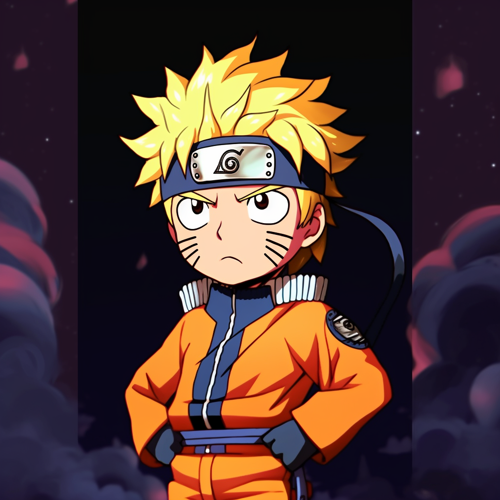 A profile picture of Naruto displaying a playful expression, with bold lines and vivid colors. adorably funny anime pfp pfp for discord.
