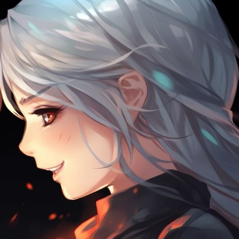 Close view of two characters, one calm and mellow, another buzzing with excitement, sharing a light moment together. innovative matching pfp for best friends pfp for discord.