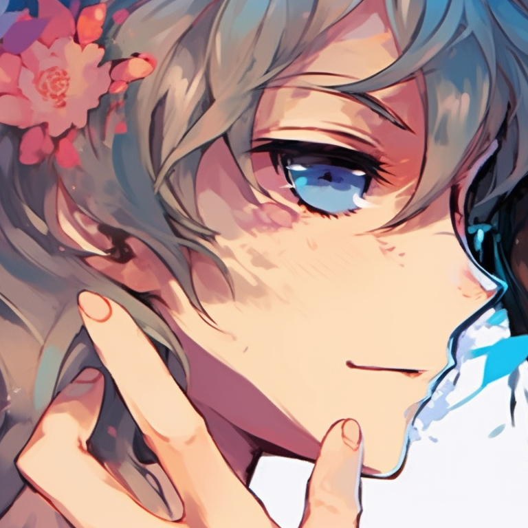 Two anime girls, dynamic poses and vivid color use, standing back-to-back. vibrant anime girl matching pfp pfp for discord.