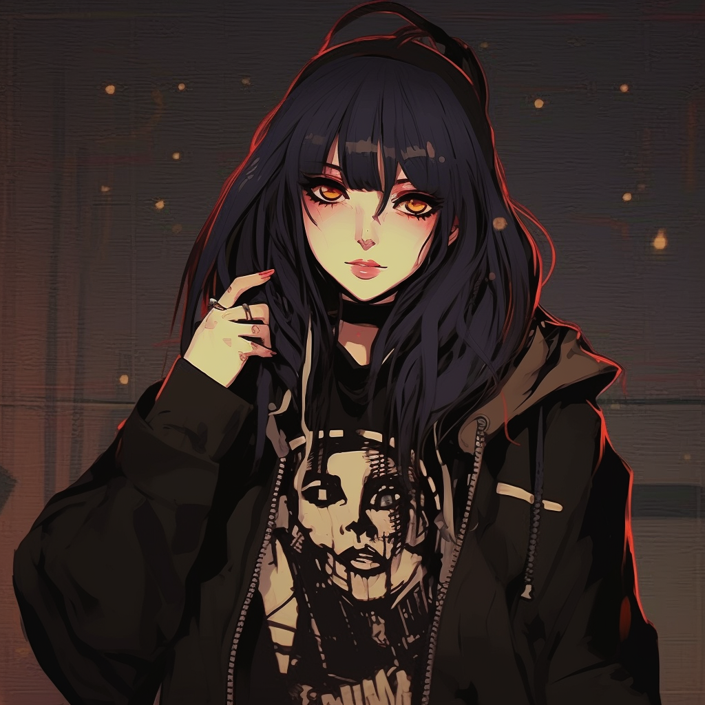 An anime profile drawn in shades of grunge, with a striking focus on the character's expression and angular linework. innovation in grunge aesthetic pfp pfp for discord.