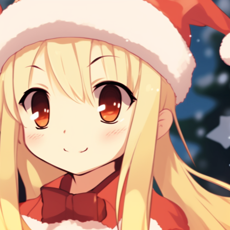 Two characters under a glowing Christmas tree, soft illumination and intricate detailing on the tree. adorable matching christmas pfp gif pfp for discord.