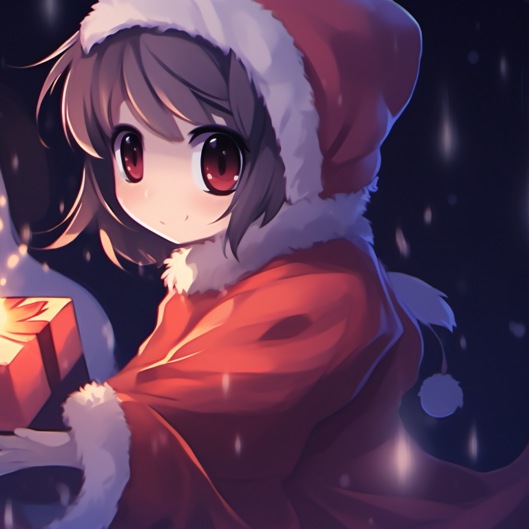 Two ghost characters in the snow, high contrast detail on the falling flakes. matching christmas pfp ghost illustrations pfp for discord.