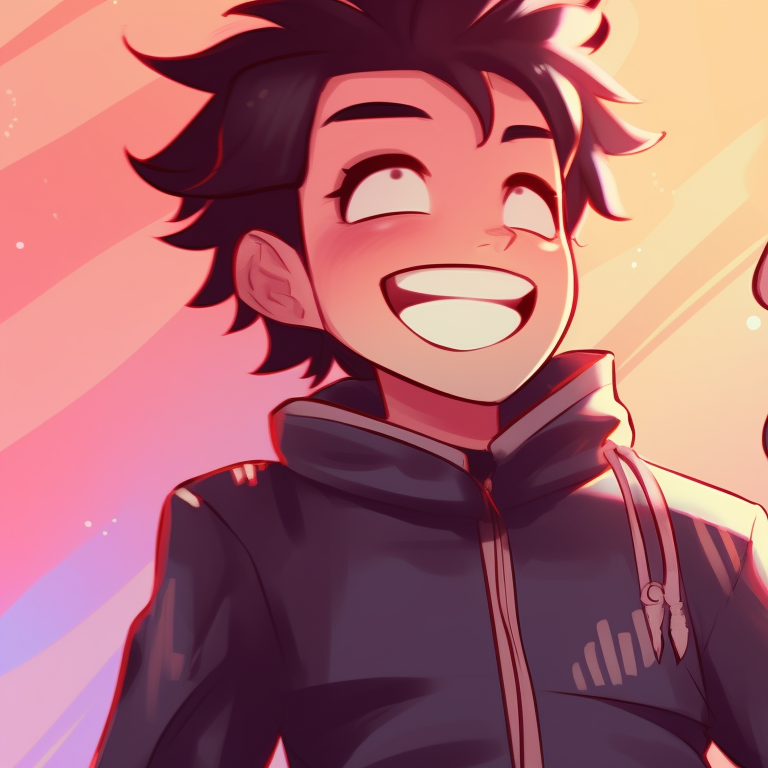 Two characters, warm colors and simplistic design, involved in a comical act. funny matching pfp for friends options pfp for discord.