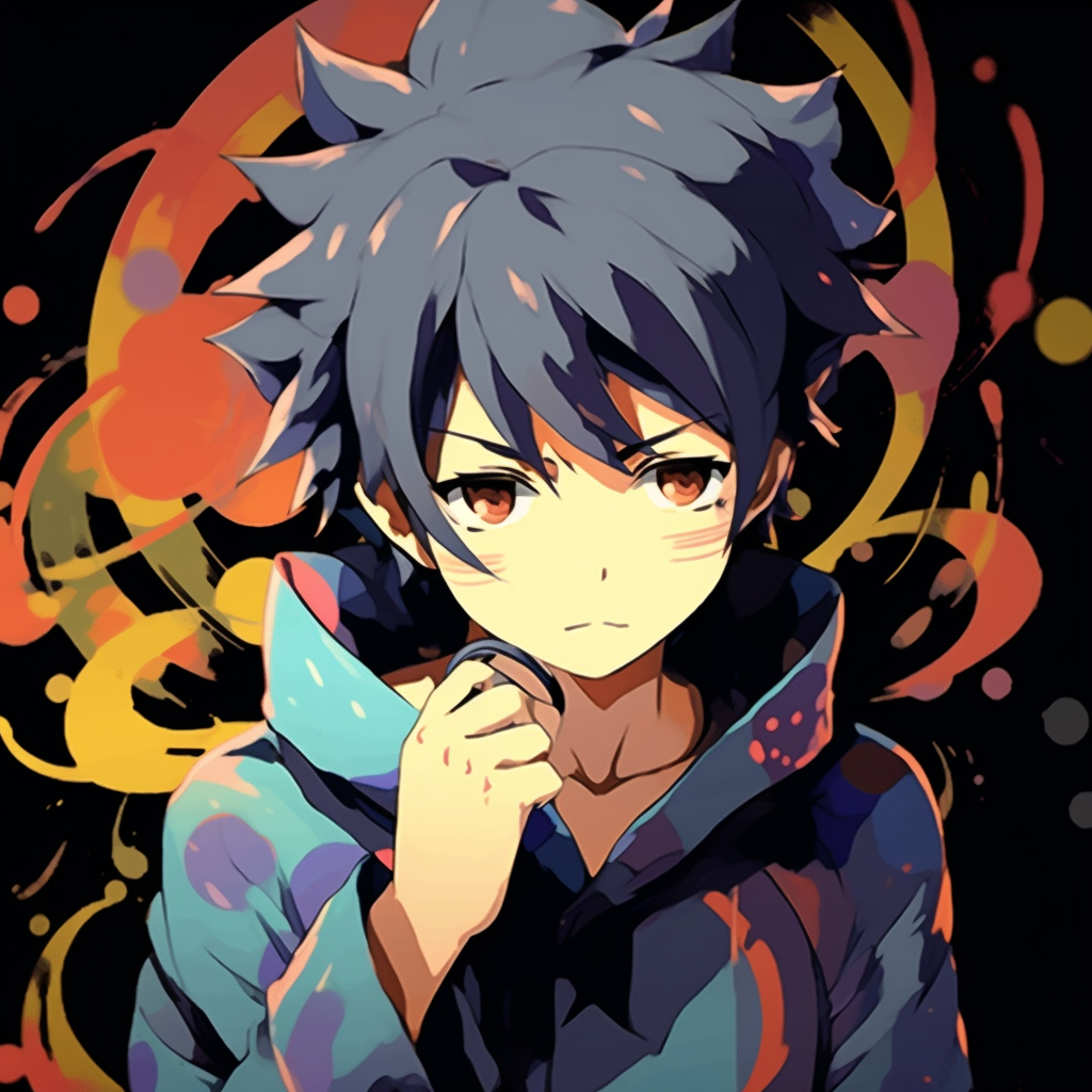 Kaleidoscope effect on Naruto, emphasizing bright hues and striking patterns. abstract anime gif pfp HD, free download