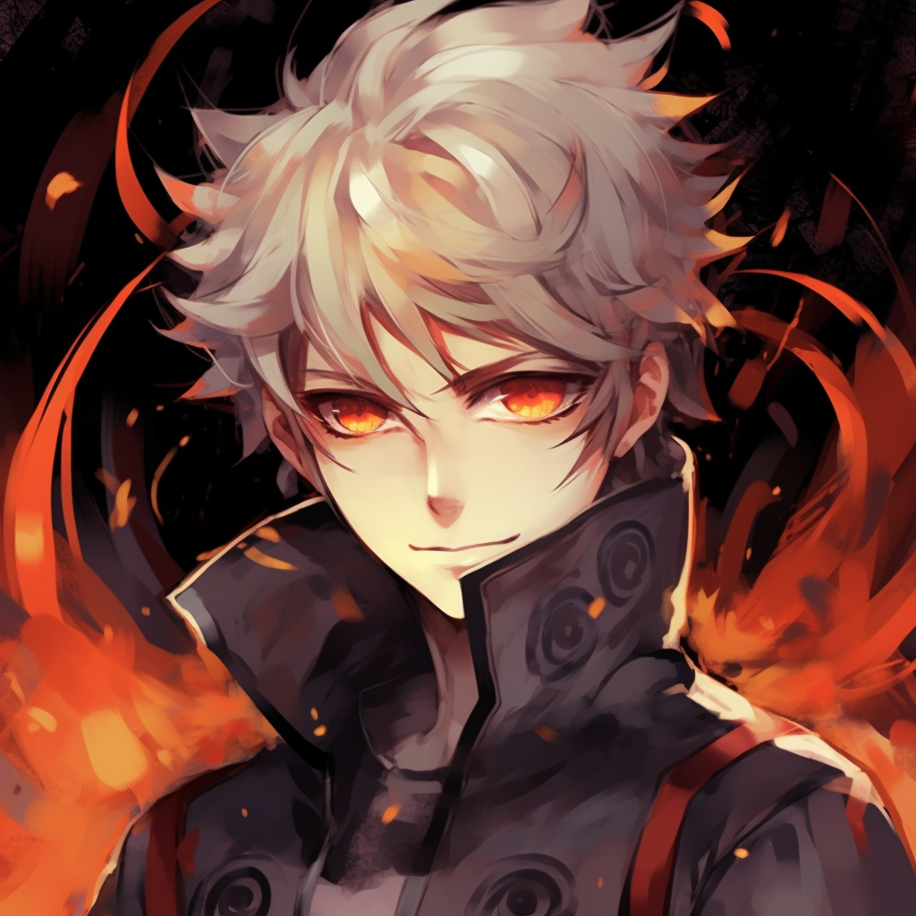 Naruto Uzumaki in Nine-Tails Chakra Mode, showcasing flaming aura and bright orange color palette. naruto anime male pfp pfp for discord.