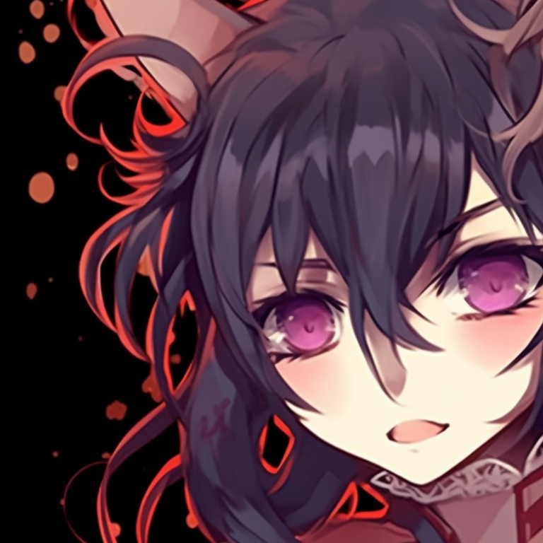 Two anime characters garmented as spooky soulmates, muted colors and eerie atmosphere. spooky anime couples halloween themed profile pictures pfp for discord.