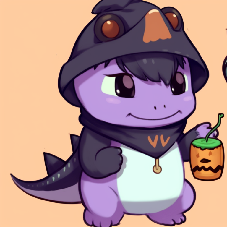 Dinosaur characters scared on a spooky background, high contrast style with dark theme. unique dino matching pfp halloween theme pfp for discord.