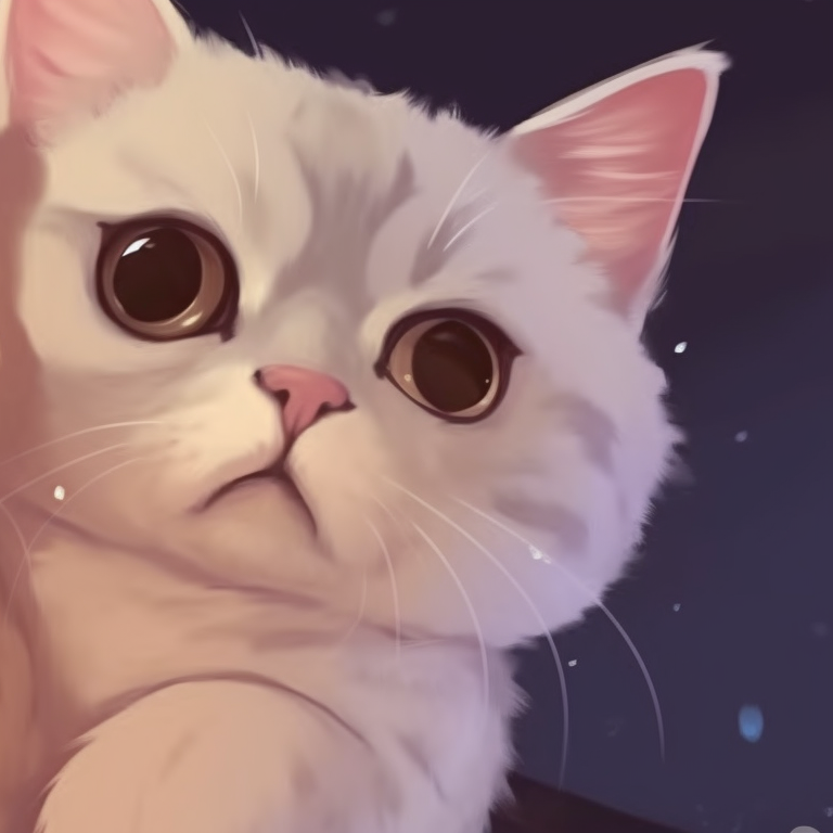 Gazing cat characters in matching outfits, showing connection through eyes. cute cat love matching pfp pfp for discord.