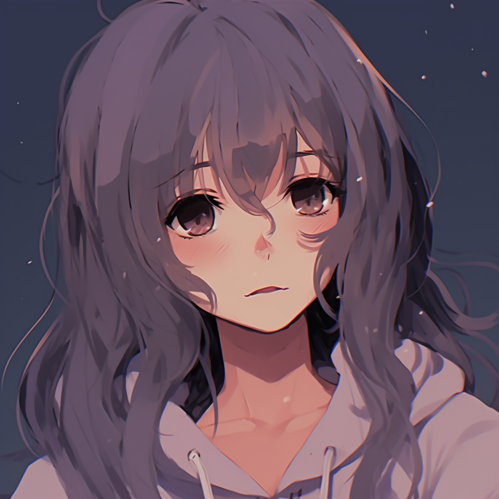 Anime girl shedding a tear, soft colors and attention to facial details. depressed anime girl pfp avatar pfp for discord.